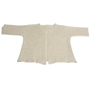 Vintage Crochet Open Front Grandma Cardigan Sweater Lightweight Handmade Top